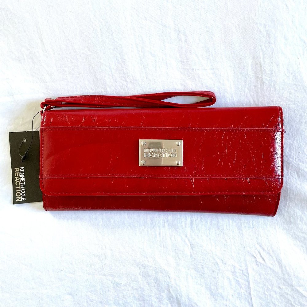Kenneth Cole Reaction Red Wristlet Clutch Wallet w/Coin Purse - NWT